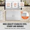 image:imageVEVOR BBQ Access Door 305W x 21H Inch Double Outdoor Kitchen Stainless Steel Flush Mount Wall Vertical With Handles for BBQ Island Grilling Station Outside Cabinet36W x 24HSilver