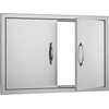 image:imageVEVOR BBQ Access Door 305W x 21H Inch Double Outdoor Kitchen Stainless Steel Flush Mount Wall Vertical With Handles for BBQ Island Grilling Station Outside Cabinet305W x 21HSilver
