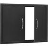 image:imageVEVOR BBQ Access Door 305W x 21H Inch Double Outdoor Kitchen Stainless Steel Flush Mount Wall Vertical With Handles for BBQ Island Grilling Station Outside Cabinet31W x 24HBlack