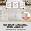 image:imageVEVOR BBQ Access Door 305W x 21H Inch Double Outdoor Kitchen Stainless Steel Flush Mount Wall Vertical With Handles for BBQ Island Grilling Station Outside Cabinet305W x 21HSilver
