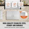 image:imageVEVOR BBQ Access Door 305W x 21H Inch Double Outdoor Kitchen Stainless Steel Flush Mount Wall Vertical With Handles for BBQ Island Grilling Station Outside Cabinet33W x 22HSilver