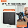 image:imageVEVOR BBQ Access Door 305W x 21H Inch Double Outdoor Kitchen Stainless Steel Flush Mount Wall Vertical With Handles for BBQ Island Grilling Station Outside Cabinet31W x 24HBlack