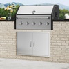 image:imageVEVOR BBQ Access Door 305W x 21H Inch Double Outdoor Kitchen Stainless Steel Flush Mount Wall Vertical With Handles for BBQ Island Grilling Station Outside Cabinet36W x 24HSilver