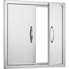 image:imageVEVOR BBQ Access Door 305W x 21H Inch Double Outdoor Kitchen Stainless Steel Flush Mount Wall Vertical With Handles for BBQ Island Grilling Station Outside Cabinet24W x 24HSilver