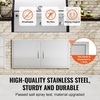 image:imageVEVOR BBQ Access Door 305W x 21H Inch Double Outdoor Kitchen Stainless Steel Flush Mount Wall Vertical With Handles for BBQ Island Grilling Station Outside Cabinet42W x 21HSilver