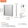 image:imageVEVOR BBQ Access Door 305W x 21H Inch Double Outdoor Kitchen Stainless Steel Flush Mount Wall Vertical With Handles for BBQ Island Grilling Station Outside Cabinet24W x 24HSilver
