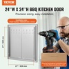 image:imageVEVOR BBQ Access Door 305W x 21H Inch Double Outdoor Kitchen Stainless Steel Flush Mount Wall Vertical With Handles for BBQ Island Grilling Station Outside Cabinet24W x 24HSilver