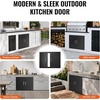 image:imageVEVOR BBQ Access Door 305W x 21H Inch Double Outdoor Kitchen Stainless Steel Flush Mount Wall Vertical With Handles for BBQ Island Grilling Station Outside Cabinet31W x 24HBlack