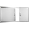 image:imageVEVOR BBQ Access Door 305W x 21H Inch Double Outdoor Kitchen Stainless Steel Flush Mount Wall Vertical With Handles for BBQ Island Grilling Station Outside Cabinet42W x 21HSilver