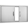 image:imageVEVOR BBQ Access Door 305W x 21H Inch Double Outdoor Kitchen Stainless Steel Flush Mount Wall Vertical With Handles for BBQ Island Grilling Station Outside Cabinet36W x 21HSilver