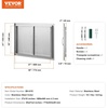 image:imageVEVOR BBQ Access Door 305W x 21H Inch Double Outdoor Kitchen Stainless Steel Flush Mount Wall Vertical With Handles for BBQ Island Grilling Station Outside Cabinet305W x 21HSilver