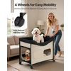 image:imageVEVOR Bedside Lounge Pet Bed Foldable Bunk Dog Bed with 600D Oxford Cloth and Dutch Velvet Portable Raised Cot with Wheels Side Storage Bags and Carry Bag for Cats amp Dogs L BeigeXL