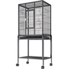 image:imageVEVOR Bird Cage 327 x 311 x 827 inch Open Flat Top Wrought Iron Bird Flight Cage with Perches SlideOut Tray Plastic Feeders for Cockatiel Monk Parakeet Amazon Parrot African Grey ParrotBlack