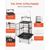 image:imageVEVOR Bird Cage 327 x 311 x 827 inch Open Flat Top Wrought Iron Bird Flight Cage with Perches SlideOut Tray Plastic Feeders for Cockatiel Monk Parakeet Amazon Parrot African Grey ParrotBlack