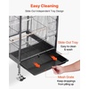 image:imageVEVOR Bird Cage 327 x 311 x 827 inch Open Flat Top Wrought Iron Bird Flight Cage with Perches SlideOut Tray Plastic Feeders for Cockatiel Monk Parakeet Amazon Parrot African Grey ParrotBlack