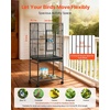 image:imageVEVOR Bird Cage 327 x 311 x 827 inch Open Flat Top Wrought Iron Bird Flight Cage with Perches SlideOut Tray Plastic Feeders for Cockatiel Monk Parakeet Amazon Parrot African Grey ParrotBlack