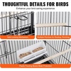 image:imageVEVOR Bird Cage 327 x 311 x 827 inch Open Flat Top Wrought Iron Bird Flight Cage with Perches SlideOut Tray Plastic Feeders for Cockatiel Monk Parakeet Amazon Parrot African Grey ParrotBlack