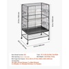 image:imageVEVOR Bird Cage 327 x 311 x 827 inch Open Flat Top Wrought Iron Bird Flight Cage with Perches SlideOut Tray Plastic Feeders for Cockatiel Monk Parakeet Amazon Parrot African Grey ParrotBlack