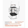 image:imageVEVOR Bird Cage 327 x 311 x 827 inch Open Flat Top Wrought Iron Bird Flight Cage with Perches SlideOut Tray Plastic Feeders for Cockatiel Monk Parakeet Amazon Parrot African Grey ParrotBlack