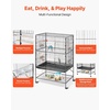image:imageVEVOR Bird Cage 327 x 311 x 827 inch Open Flat Top Wrought Iron Bird Flight Cage with Perches SlideOut Tray Plastic Feeders for Cockatiel Monk Parakeet Amazon Parrot African Grey ParrotBlack