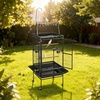 image:imageVEVOR Bird Cage 327 x 311 x 827 inch Open Flat Top Wrought Iron Bird Flight Cage with Perches SlideOut Tray Plastic Feeders for Cockatiel Monk Parakeet Amazon Parrot African Grey ParrotBlack