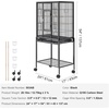 image:imageVEVOR Bird Cage 327 x 311 x 827 inch Open Flat Top Wrought Iron Bird Flight Cage with Perches SlideOut Tray Plastic Feeders for Cockatiel Monk Parakeet Amazon Parrot African Grey ParrotBlack