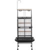 image:imageVEVOR Bird Cage 327 x 311 x 827 inch Open Flat Top Wrought Iron Bird Flight Cage with Perches SlideOut Tray Plastic Feeders for Cockatiel Monk Parakeet Amazon Parrot African Grey ParrotBlack