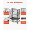 image:imageVEVOR Bird Cage 327 x 311 x 827 inch Open Flat Top Wrought Iron Bird Flight Cage with Perches SlideOut Tray Plastic Feeders for Cockatiel Monk Parakeet Amazon Parrot African Grey ParrotBlack