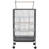 image:imageVEVOR Bird Cage 327 x 311 x 827 inch Open Flat Top Wrought Iron Bird Flight Cage with Perches SlideOut Tray Plastic Feeders for Cockatiel Monk Parakeet Amazon Parrot African Grey ParrotBlack