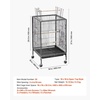 image:imageVEVOR Bird Cage 327 x 311 x 827 inch Open Flat Top Wrought Iron Bird Flight Cage with Perches SlideOut Tray Plastic Feeders for Cockatiel Monk Parakeet Amazon Parrot African Grey ParrotBlack