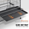 image:imageVEVOR Bird Cage 327 x 311 x 827 inch Open Flat Top Wrought Iron Bird Flight Cage with Perches SlideOut Tray Plastic Feeders for Cockatiel Monk Parakeet Amazon Parrot African Grey ParrotBlack