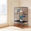 image:imageVEVOR Bird Cage 327 x 311 x 827 inch Open Flat Top Wrought Iron Bird Flight Cage with Perches SlideOut Tray Plastic Feeders for Cockatiel Monk Parakeet Amazon Parrot African Grey ParrotBlack