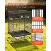 image:imageVEVOR Bird Cage 327 x 311 x 827 inch Open Flat Top Wrought Iron Bird Flight Cage with Perches SlideOut Tray Plastic Feeders for Cockatiel Monk Parakeet Amazon Parrot African Grey ParrotBlack
