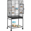 image:imageVEVOR Bird Cage 327 x 311 x 827 inch Open Flat Top Wrought Iron Bird Flight Cage with Perches SlideOut Tray Plastic Feeders for Cockatiel Monk Parakeet Amazon Parrot African Grey ParrotBlack