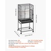 image:imageVEVOR Bird Cage 327 x 311 x 827 inch Open Flat Top Wrought Iron Bird Flight Cage with Perches SlideOut Tray Plastic Feeders for Cockatiel Monk Parakeet Amazon Parrot African Grey ParrotBlack