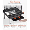 image:imageVEVOR Bird Cage 327 x 311 x 827 inch Open Flat Top Wrought Iron Bird Flight Cage with Perches SlideOut Tray Plastic Feeders for Cockatiel Monk Parakeet Amazon Parrot African Grey ParrotBlack