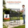 image:imageVEVOR Bird Cage 327 x 311 x 827 inch Open Flat Top Wrought Iron Bird Flight Cage with Perches SlideOut Tray Plastic Feeders for Cockatiel Monk Parakeet Amazon Parrot African Grey ParrotBlack