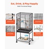 image:imageVEVOR Bird Cage 327 x 311 x 827 inch Open Flat Top Wrought Iron Bird Flight Cage with Perches SlideOut Tray Plastic Feeders for Cockatiel Monk Parakeet Amazon Parrot African Grey ParrotBlack
