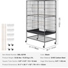 image:imageVEVOR Bird Cage 327 x 311 x 827 inch Open Flat Top Wrought Iron Bird Flight Cage with Perches SlideOut Tray Plastic Feeders for Cockatiel Monk Parakeet Amazon Parrot African Grey ParrotBlack