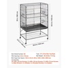 image:imageVEVOR Bird Cage 327 x 311 x 827 inch Open Flat Top Wrought Iron Bird Flight Cage with Perches SlideOut Tray Plastic Feeders for Cockatiel Monk Parakeet Amazon Parrot African Grey ParrotBlack
