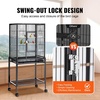 image:imageVEVOR Bird Cage 327 x 311 x 827 inch Open Flat Top Wrought Iron Bird Flight Cage with Perches SlideOut Tray Plastic Feeders for Cockatiel Monk Parakeet Amazon Parrot African Grey ParrotBlack