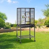 image:imageVEVOR Bird Cage 327 x 311 x 827 inch Open Flat Top Wrought Iron Bird Flight Cage with Perches SlideOut Tray Plastic Feeders for Cockatiel Monk Parakeet Amazon Parrot African Grey ParrotBlack