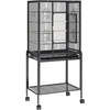image:imageVEVOR Bird Cage 327 x 311 x 827 inch Open Flat Top Wrought Iron Bird Flight Cage with Perches SlideOut Tray Plastic Feeders for Cockatiel Monk Parakeet Amazon Parrot African Grey ParrotBlack
