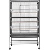 image:imageVEVOR Bird Cage 327 x 311 x 827 inch Open Flat Top Wrought Iron Bird Flight Cage with Perches SlideOut Tray Plastic Feeders for Cockatiel Monk Parakeet Amazon Parrot African Grey ParrotBlack