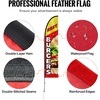 image:imageVEVOR Burgers Feather Flag with Pole Kit 163 Feet Advertising Flags for Business Outside with Fiberglass Pole Ground Stake Restaurant Swooper Flag Banner Pole Kit Best Burgers Feather Flag