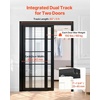 image:imageVEVOR Bypass Sliding Door Hardware Kit 6 ft Aluminum Alloy DualTrack Bypass Door Hardware Smooth and Quiet Sliding Easy to Install for 1 to 1 34 Thickness 36 Width 2 Door System for Closetblack5ftdouble door