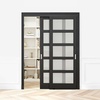 image:imageVEVOR Bypass Sliding Door Hardware Kit 6 ft Aluminum Alloy DualTrack Bypass Door Hardware Smooth and Quiet Sliding Easy to Install for 1 to 1 34 Thickness 36 Width 2 Door System for Closetblack5ftdouble door