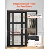 image:imageVEVOR Bypass Sliding Door Hardware Kit 6 ft Aluminum Alloy DualTrack Bypass Door Hardware Smooth and Quiet Sliding Easy to Install for 1 to 1 34 Thickness 36 Width 2 Door System for Closetblack6ftdouble door