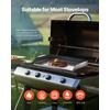 image:imageVEVOR Carbon Steel Griddle Flat Top Plate Griddle for BBQ CharcoalGas Gril with 2 Handles Rectangular Flat Top Grill with Extra Drain Hole for Tailgating and Party20 x 16 x 2