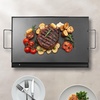 image:imageVEVOR Carbon Steel Griddle Flat Top Plate Griddle for BBQ CharcoalGas Gril with 2 Handles Rectangular Flat Top Grill with Extra Drain Hole for Tailgating and Party24 x 16 x 2